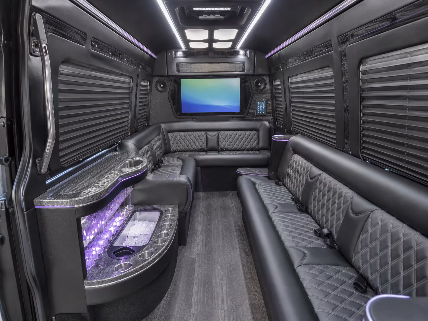 san bernardino 25 passenger party bus interior