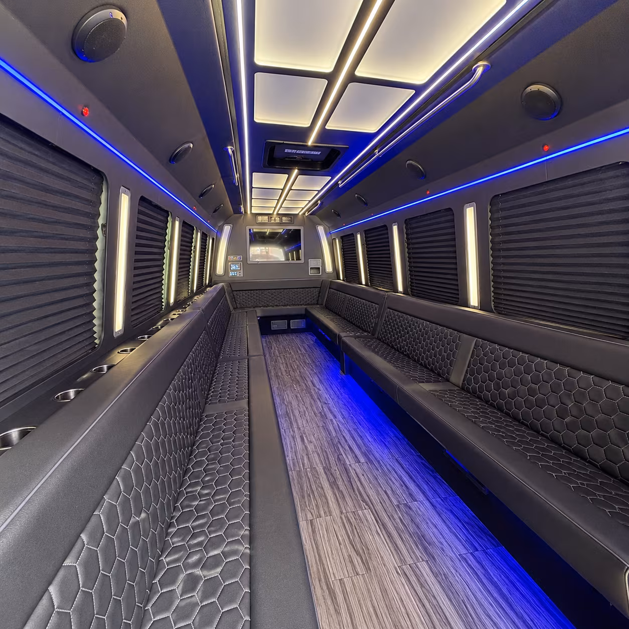 san bernardino 30 passenger party bus interior