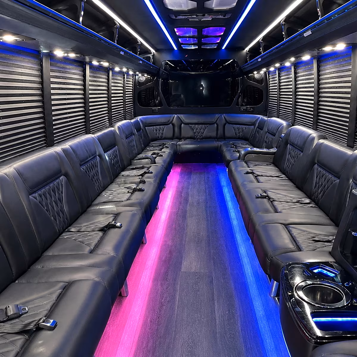 san bernardino party bus rental interior